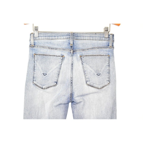 Hudson Barbara High Rise Super Skinny Ankle Jeans Size 27 Fray Raw Hem Cropped - Picture 11 of 14